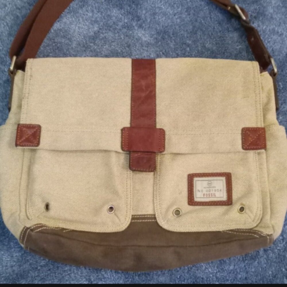 Vintage Fossil Large Messenger Bag